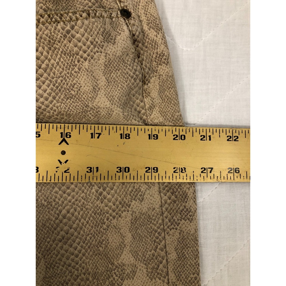 Liz Claiborne Liz Wear Jeans Women 14 Petite Brown Snakeskin Animal Print Pants - Picture 9 of 13
